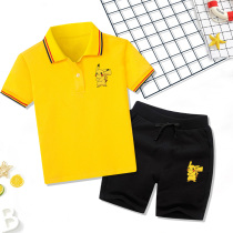 Boys are leaving POLO shirt suit in the Big Child 2021 new summer thin cotton short - sleeved sports two sets