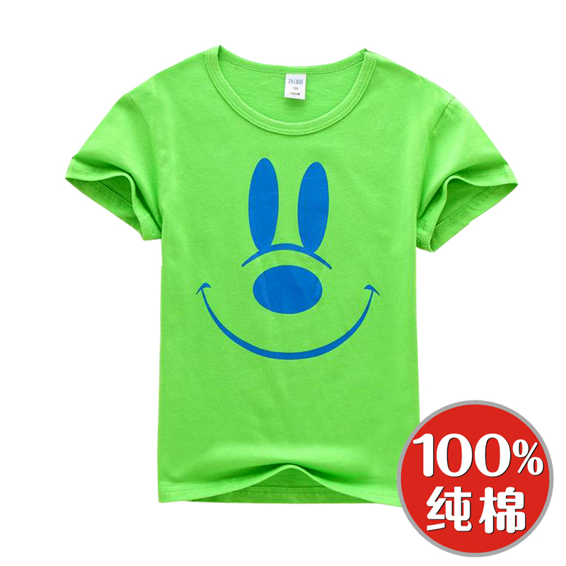 Mùa hè mới 2018 quần áo trẻ em nam và nữ trung và trẻ em sơ mi nửa tay trẻ em sơ mi cotton ngắn tay cotton áo thun trẻ em đẹp