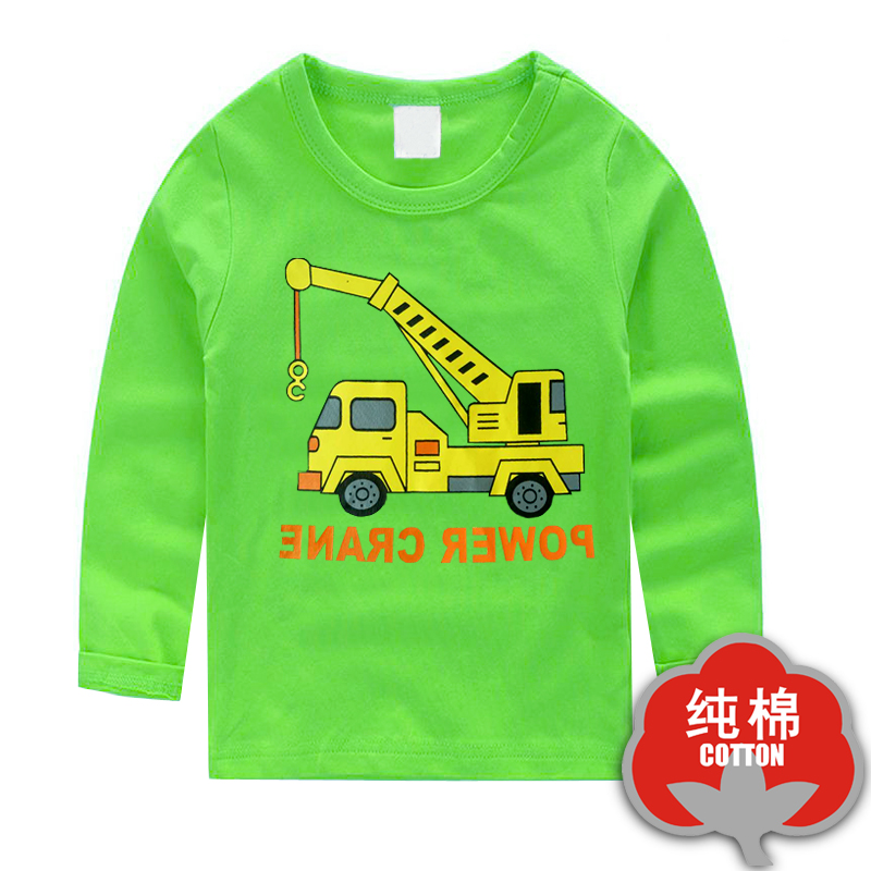 Áo thun cotton trẻ em dài tay 2018 xuân hè mới vừa và nhỏ cho bé sơ sinh bé trai và bé gái chạm đáy quần áo bé gái