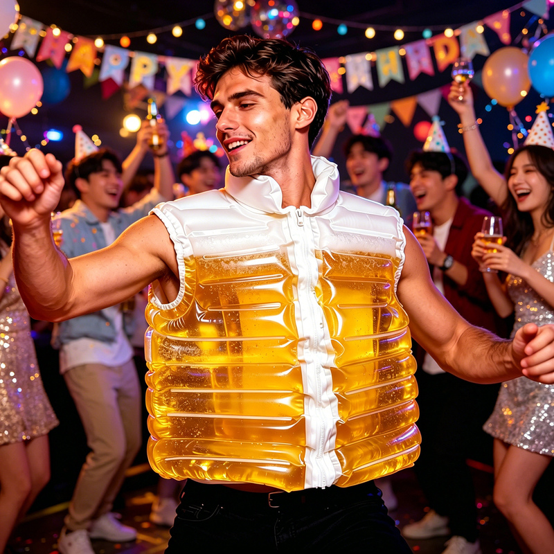 Beer Vest, Transparent Inflatable Vest, Drink While Walking, Funny Beer Jacket, Beer Vest, Summer Clothes