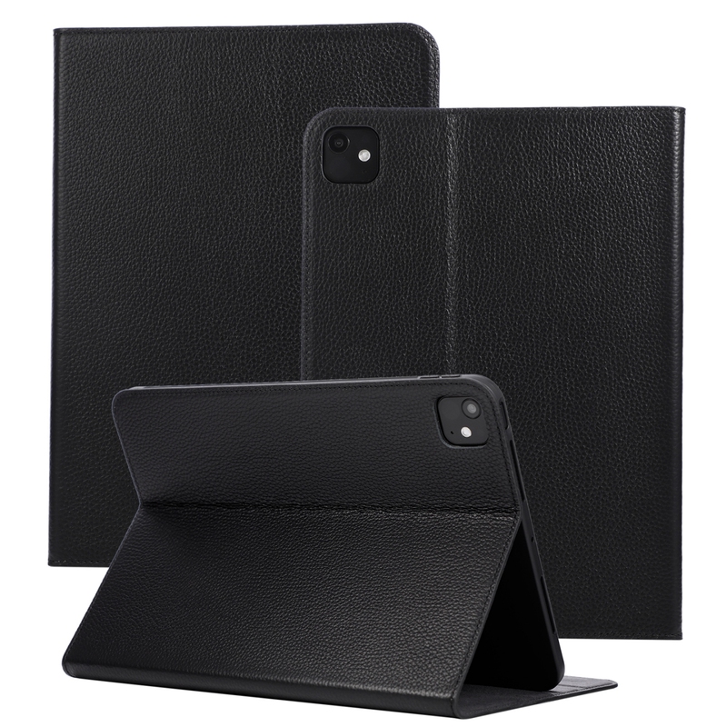 High-End Lychee Pattern Apple iPad Pro 13inch First-Layer Cowhide 2026 Model 8Th Generation Sleep Protection Case Mini7 Mini with Pen Slot Air11 Tablet Case 10Th Generation Business Model 12.9