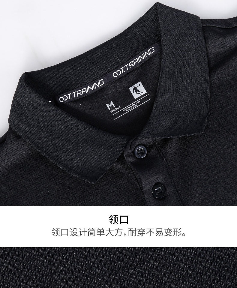 Áo thun nam tay ngắn Jordan 2019 hè mới thoáng khí nửa tay đen áo sơ mi đen thể thao nhanh khô - Áo polo thể thao polo áo