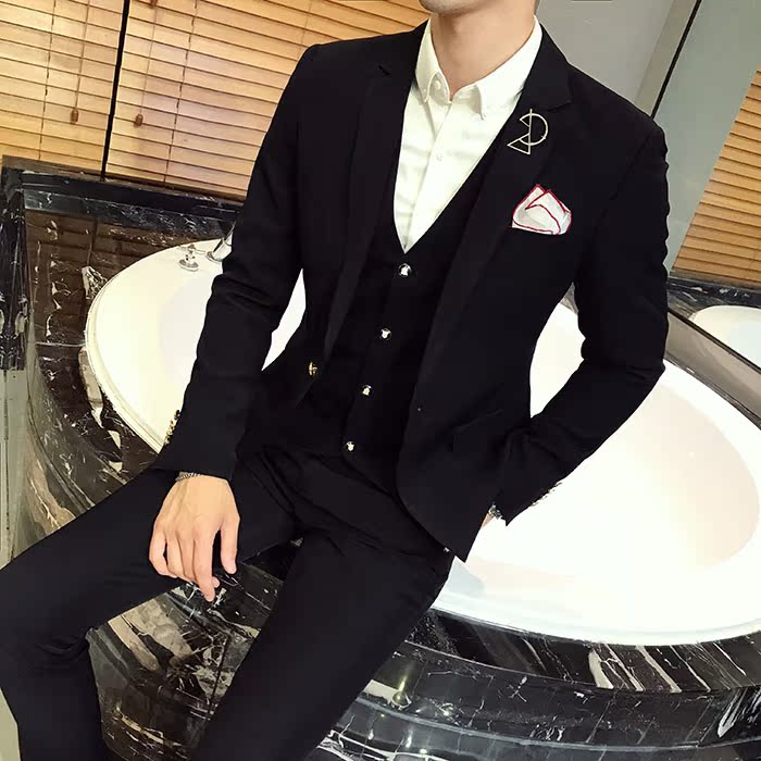 Suit phù hợp với nam giới mùa xuân và mùa thu trang trí cơ thể bốn mảnh chú rể váy cưới đám cưới phù rể phù hợp với nam chuyên nghiệp váy thủy triều quần nam