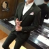Suit phù hợp với nam giới mùa xuân và mùa thu trang trí cơ thể bốn mảnh chú rể váy cưới đám cưới phù rể phù hợp với nam chuyên nghiệp váy thủy triều