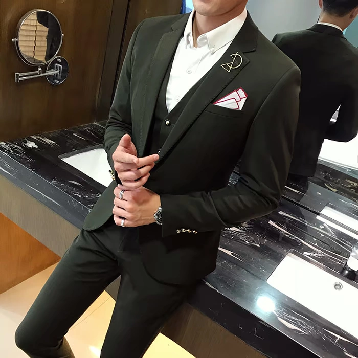 Suit phù hợp với nam giới mùa xuân và mùa thu trang trí cơ thể bốn mảnh chú rể váy cưới đám cưới phù rể phù hợp với nam chuyên nghiệp váy thủy triều