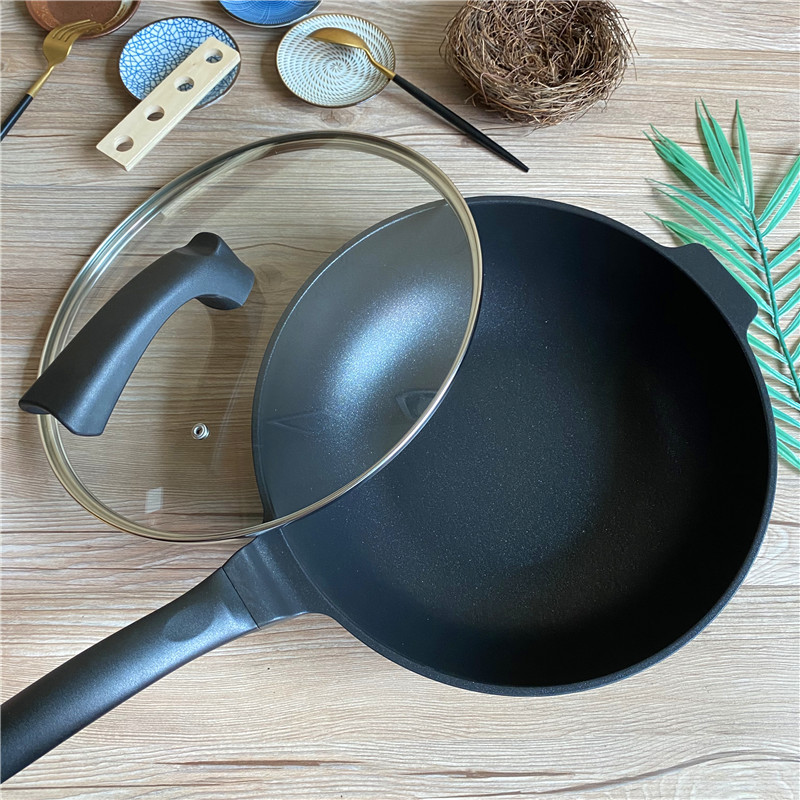 Foreign trade 28 30CM medical stone non-stick coated frying pan frying pan frying pan gas induction stove General household commercial