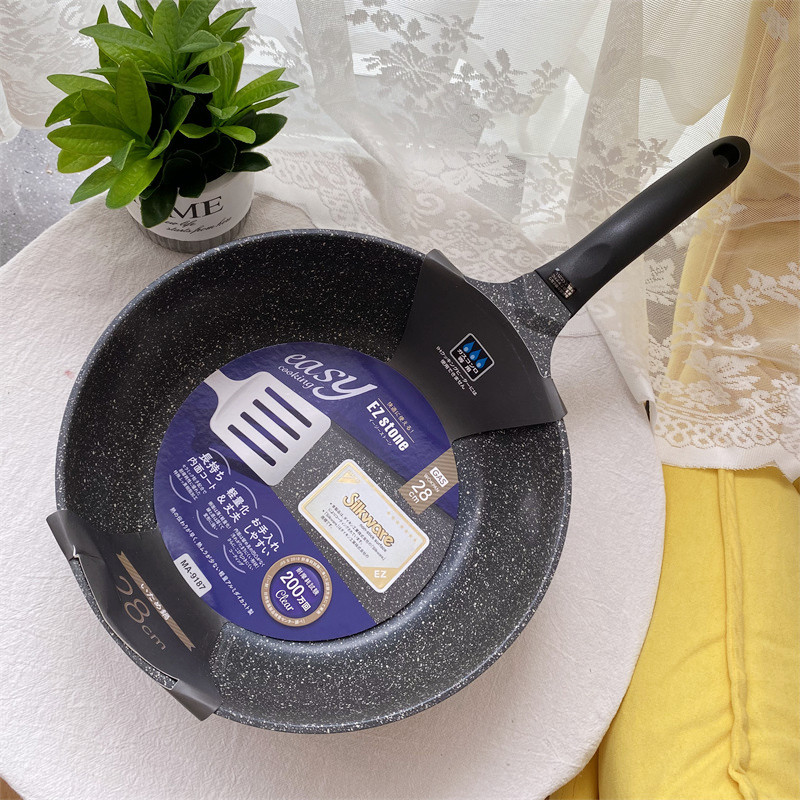 Export Japan Peace 20 28cm medical stone non-stick frying pan flat bottom pan frying pan gas stove induction cooker universal