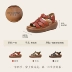 Giày sandal nêm nữ Q Q20 nữ 2020 mới nguyên bản retro làm bằng da bò thoải mái đế dày đế dày 05068 - Sandal