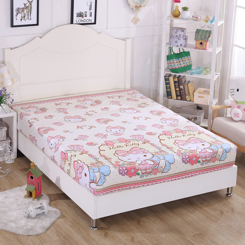 Giường đơn mảnh bông 笠 HelloKitty bông trẻ em phim hoạt hình tấm ga trải giường bìa Simmons giường bìa 1 m 2 đặc biệt cung cấp