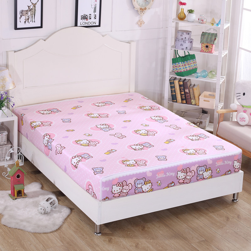 Giường đơn mảnh bông 笠 HelloKitty bông trẻ em phim hoạt hình tấm ga trải giường bìa Simmons giường bìa 1 m 2 đặc biệt cung cấp