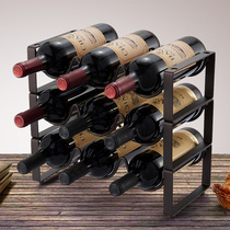 Creative wine rack floor-standing multi-bottle superimposed wine rack wrought iron wine bottle rack ornaments