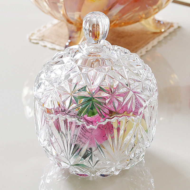 Gofighting European style glass crystal large small and medium size creative modern kitchen diamond transparent high temperature resistant fruit flush fruit tray-Taobao