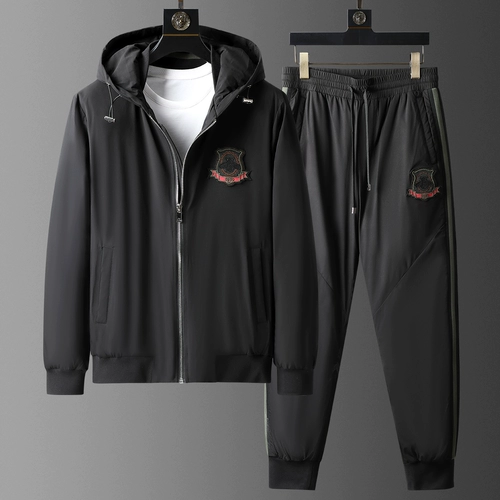 Зимний пуховик, мужской комплект, спортивный костюм с капюшоном, с вышивкой