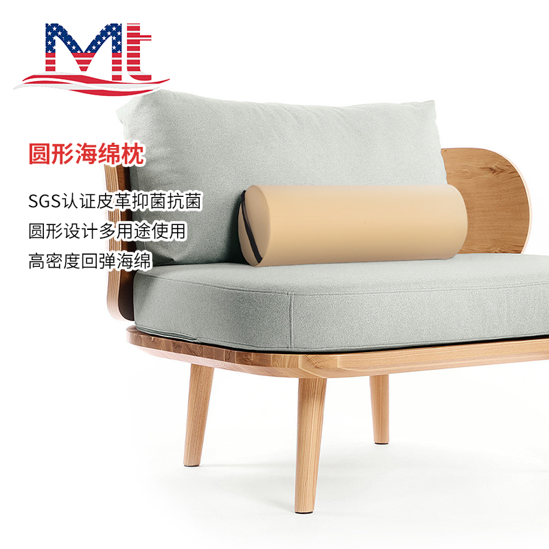 MT Large Cylindrical Sponge Pillow Cervical Pillow Lumbar Pad Headrest Lumbar Rest Beauty Bed Leg Pillow Beige