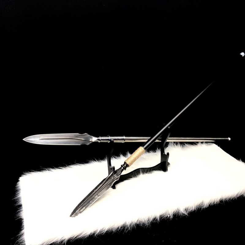 Long Spear King Pattern Steel Manganese Steel Outdoor Red Tasting Gun Hunting Pig Gun Dragon Gall Martial Arts Knife Sword Zagra Long Gun Unopened