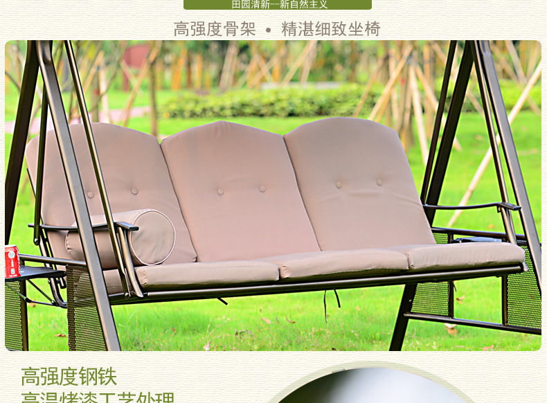 Xích đu ngoài trời vườn treo đôi ghế trong nhà và ngoài trời nôi ghế treo giỏ mây ghế ban công rocking ghế sắt rèn đồ nội thất nội thất ngoài trời