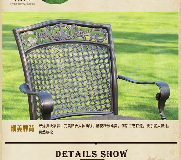 Bàn ghế ngoài trời giải trí bàn ghế ban công bàn ghế sân vườn bàn ghế sắt rèn nhôm ngoài trời bàn ghế năm mảnh bàn gỗ ngoài trời