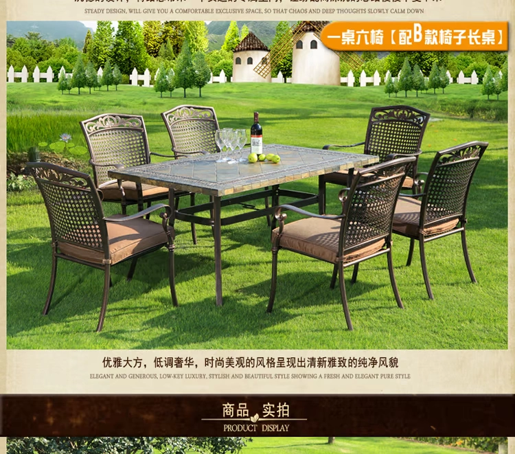 Bàn ghế ngoài trời giải trí bàn ghế ban công bàn ghế sân vườn bàn ghế sắt rèn nhôm ngoài trời bàn ghế năm mảnh