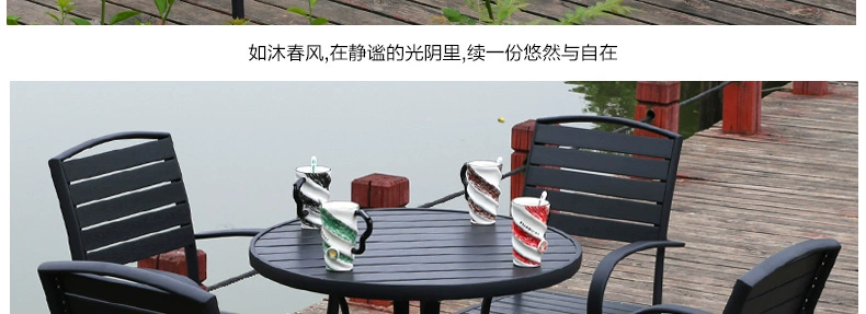 Bàn ghế ngoài trời Gỗ nhựa ban công ngoài trời Bàn giải trí sân vườn Bàn ghế ngoài trời Bàn ghế ngoài trời kết hợp đồ nội thất năm mảnh - Bàn ghế ngoài trời / sân bàn ghế mây tre ngoài trời