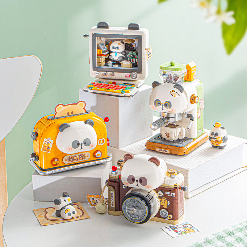 Loz Mini Particle Small Rake Teacher Coffee Machine Home Appliance Model Building Blocks Camera Ornament Gift