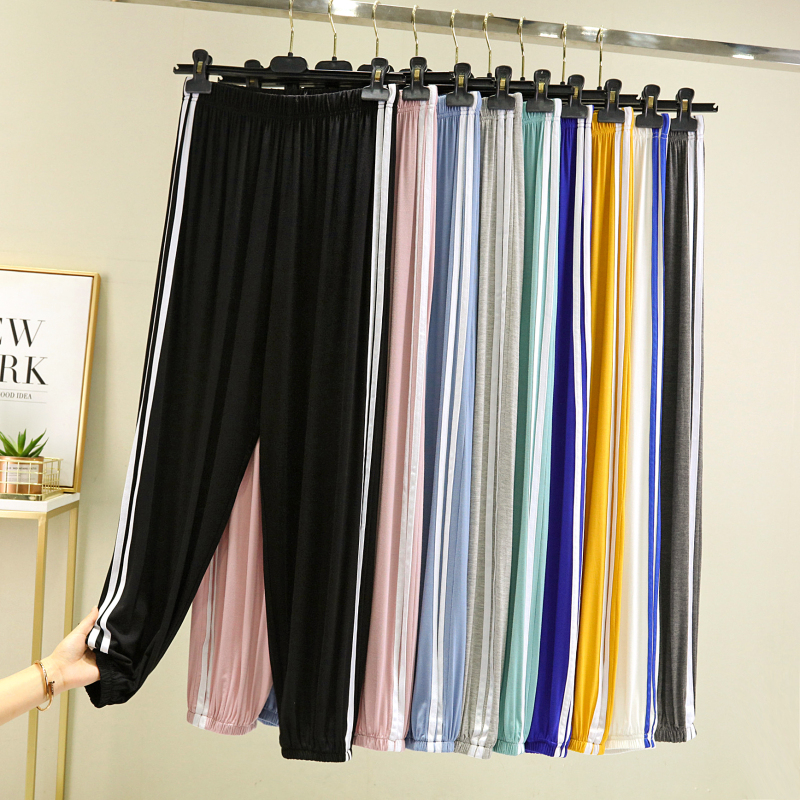 Modal Sports Pants for Women, Summer Loose Fit, Slimming High-Waisted Yoga Pants, Mosquito-Proof Jogger Pants, Thin Large Size Casual Pants