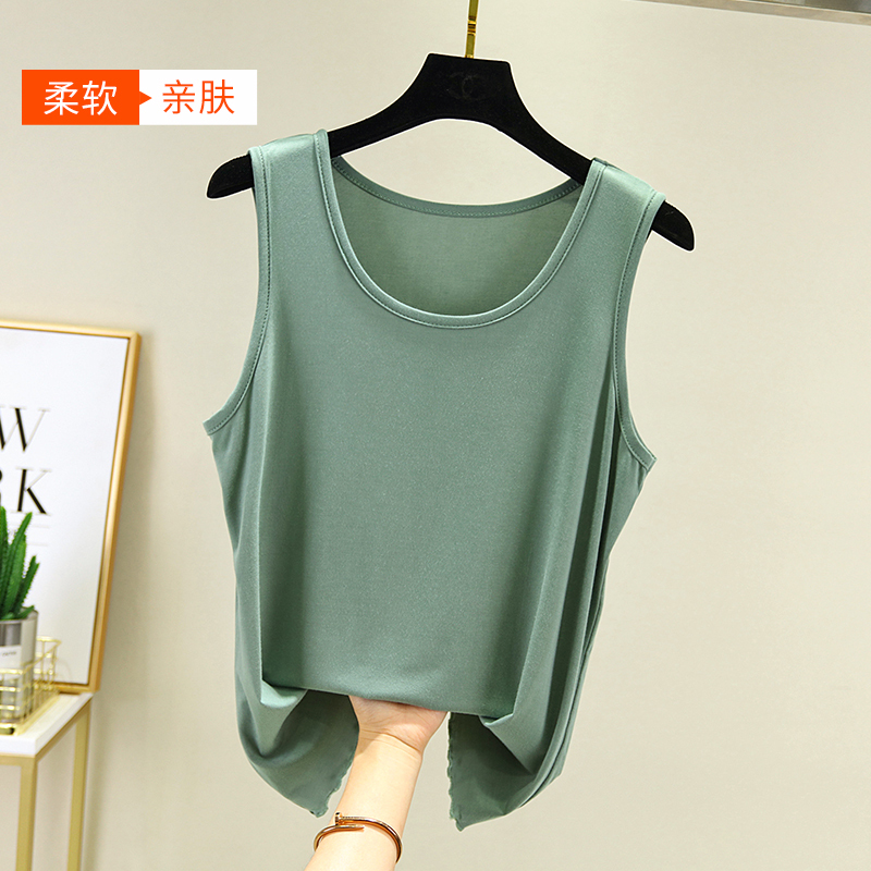 Modal Vest for Women, Summer Thin Style, Plus Size, Slimming, Can Be Worn Outside, Sleeveless Top, Solid Color Casual Base Shirt