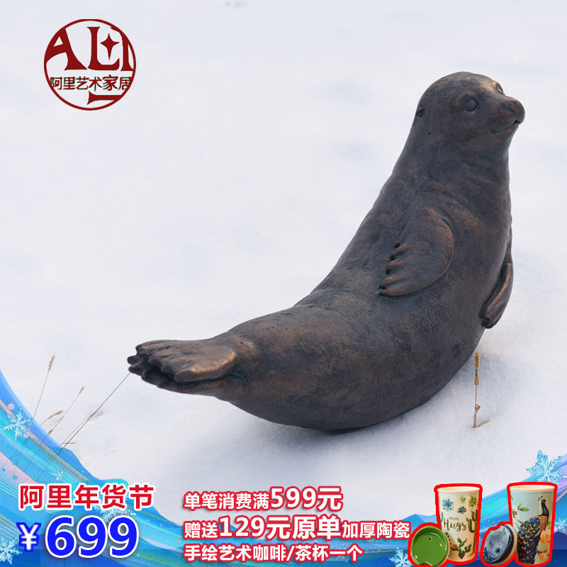 Critt foreign trade home accessories ornaments American French living room study villa mansion sea lion seal art sculpture