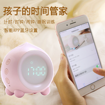 Smart Bluetooth Timer Children Learning Student Clock Alarm Rechargeable White Multifunction Time Manager