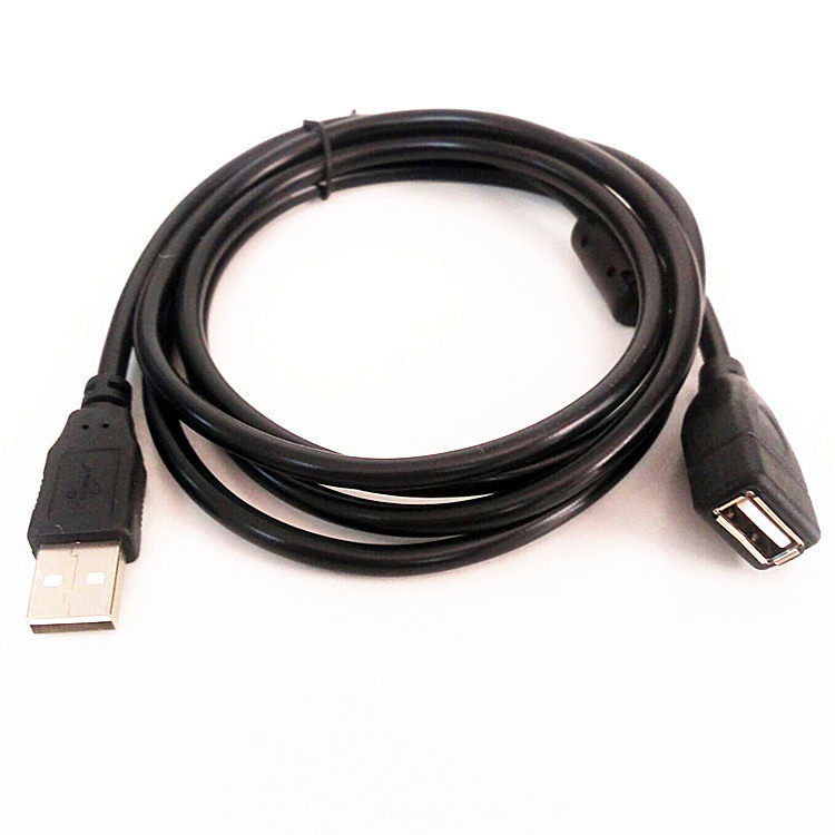 Copper-coated aluminium black male USB extension cord with magnetic ring usb lengthened wire data line 1 5 3 5m