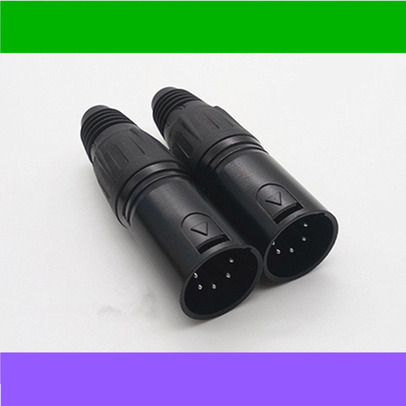 Copper needle silver plated 5 core card tap Mixer plug balance connector Carnon head 5 Core Caron male head