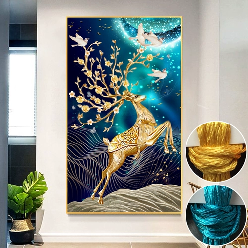 Новая вышиваемая вышиваемая вышивка 2022 крыльца лось маленькие детали сама спальня для гостиной вышива