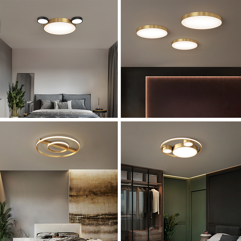 Light extravagant full copper bedroom light suction ceiling light Nordic creative lamps upscale modern minimalist net red led book house lamps