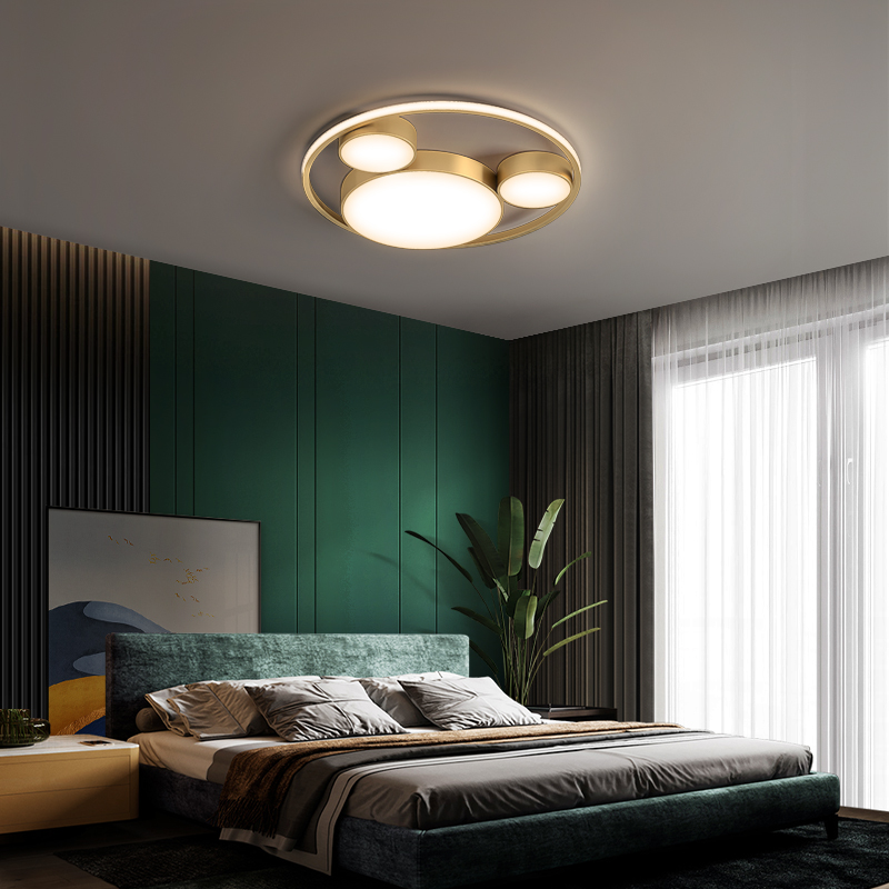 Bedroom lamp ceiling lamp Nordic light luxury all copper creative lamps high-end modern minimalist net red led study lamps