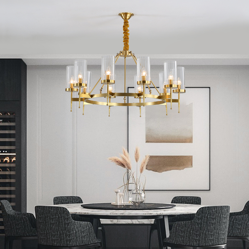 Chandelia Living-room Lamp Atmosphere Full Copper Dining Room Lamp Minimalist Creative Personality Bedroom Postmodern Light Lavish Chandelia