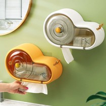 Crown Wash Face Towel Containing Case Wall-mounted Free Face Towels Shelve Toilet Disposable Drum Dual-use