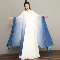 Bodhisattva Man-Chinese style Hanfu womens original Zen womens water sleeve Zen Suit Wei Jin Feng Guang Sleeve kimono three-piece set