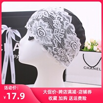 Swimming cap female waterproof not hair hair Special cute Korean Japanese face small pu lace adult lady tide