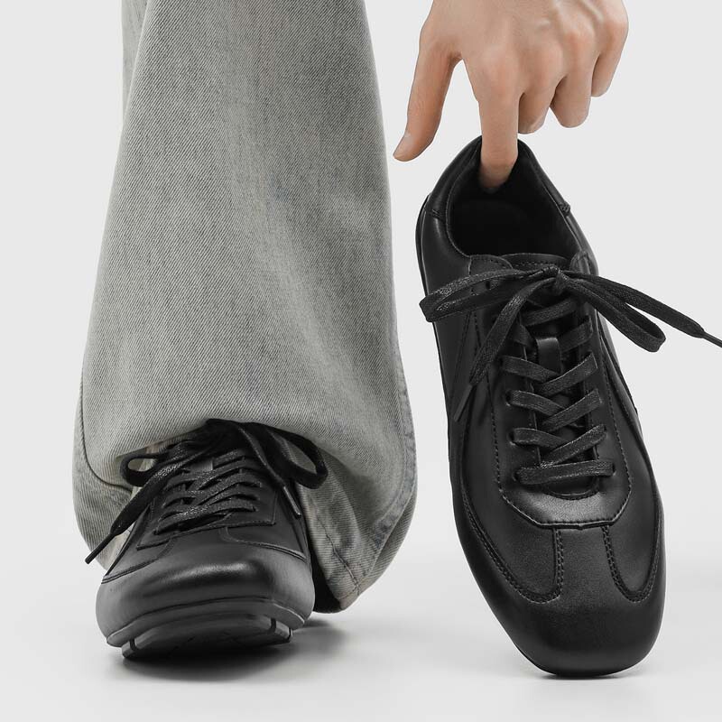 Cleanfit Minimalist Handmade Derby High-End Black Training Shoes for Men, Genuine Leather Retro Training Shoes, Height Increase of 5cm Cleanfit Minimalist Handmade Derby High-End Black Training Shoes for Men, Genuine Leather Retro Training Shoes, Height Increase of 5cm