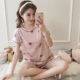 LHZ pyjama phụ nữ mùa hè cotton ngắn tay phần mỏng cộng với kích thước béo mm200 kg mùa hè lỏng lẻo phục vụ tại nhà bộ đồ hai mảnh - Bên ngoài ăn mặc