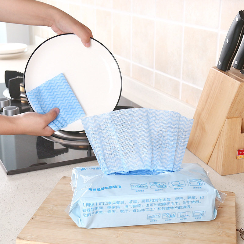 Kitchen cleaning sloth rub dry and wet use not easy to stick with oil disposable dishcloth thickened without weaver cleaning towel