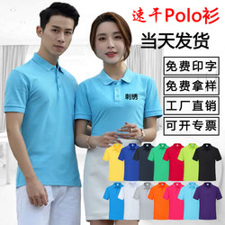 Summer men's and women's mercerized cotton lapel T-shirt polo shirt custom printed logo quick-drying work clothes advertising shirt embroidery