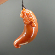 Heshunyuan Yunnan Longling natural A-grade yellow dragon jade pendant jade wolf tooth necklace for men animal head tooth pendant