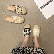 ITSK Shoes Children Baotou Slippers Outside Wearing Round Head Flat Bottom One Foot Pedal Soft Bottom Fisherman Shoes Single Shoe