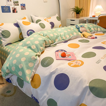 100% cotton cotton four-piece ins Wind 1 8m bed sheet quilt cover winter quilt cover bed hat bedding 4 sets