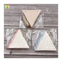 Spot 3 meters lanyard tent bunting outdoor camping triangle leather bunting decorative PU leather waterproof string flag u