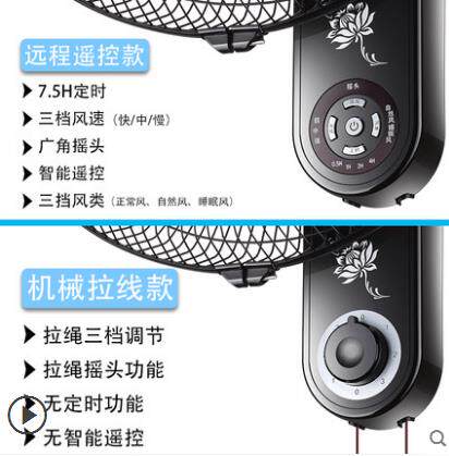 Xianke Wall Fan Wall-Mounted Electric Fan Home Restaurant Wall-Mounted Wall Industrial Shaking Head Hanging Fan Large Fan Commercial