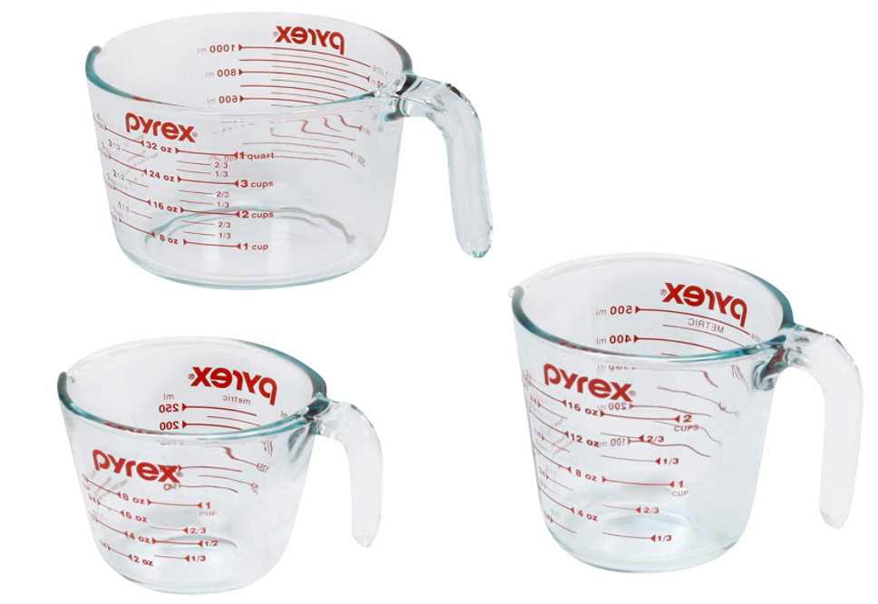 Spot American Pyrex glass measuring cup set 250ml 500ml1000ml 2000ml scale cup