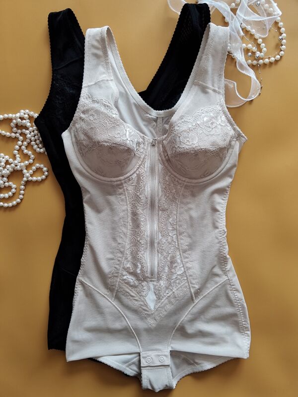 Foreign Trade High-Pressure Compression Front-Zip Shaping Bodysuit with Underwire, Cotton Cups, Push-Up, Tummy Control, Butt-Lifting, and Body Shaping