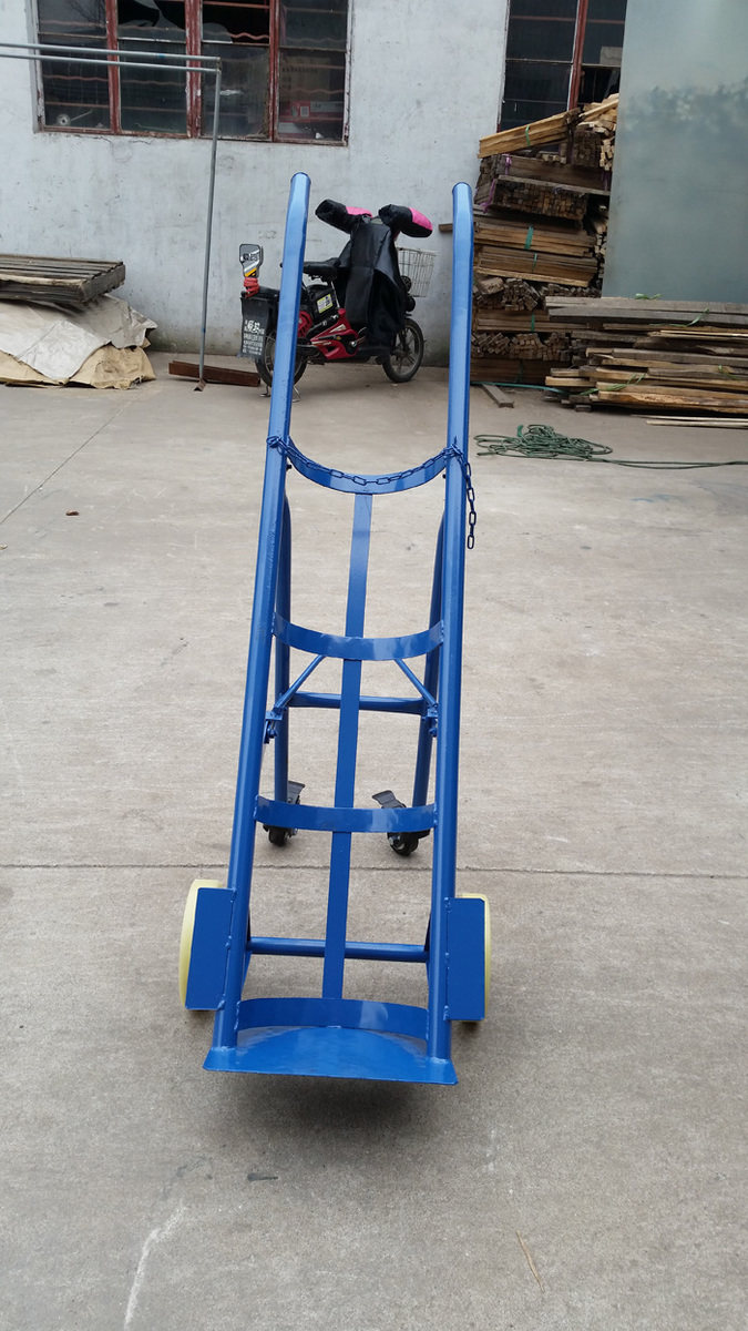 Truck direct sale 4 wheel 40L single oxygen cylinder carbon dioxide cylinder nitrogen cylinder argon cylinder with bracket trolley
