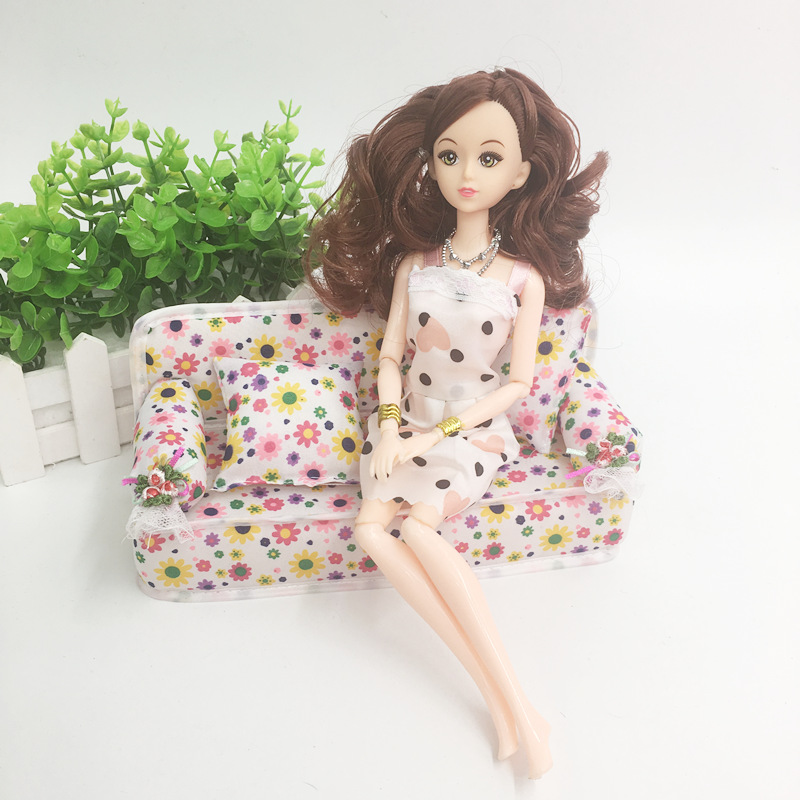 Đồ chơi búp bê sofa phụ kiện nội thất ren miếng bọt biển sofa cô gái chơi nhà món quà đồ chơi búp bê baby
